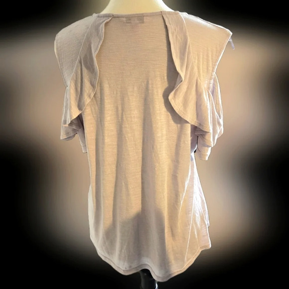 Juicy Couture Cold Shoulder Tee Women’s Size L Gray Pullover Round Neck EUC - Picture 3 of 3